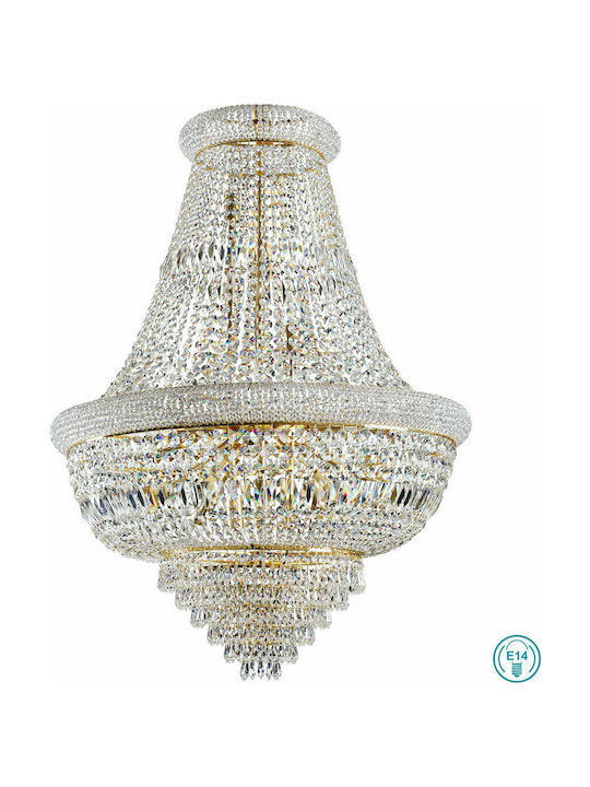 Ideal Lux Dubai Πολυέλαιος 24xE14 Ø80cm με Κρύσταλλα Χρυσός 243528 - second view